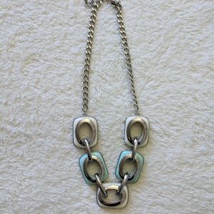 White & Teal Necklace